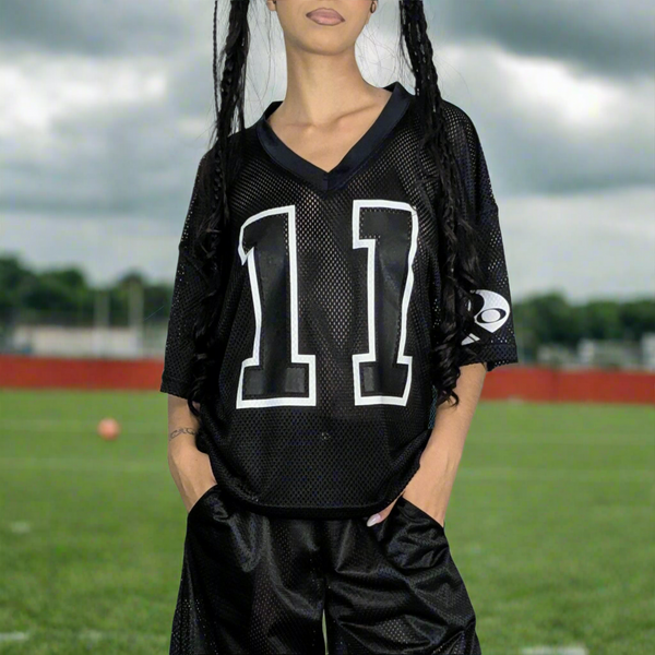 FOOTBALL TEE • BLACK MESH