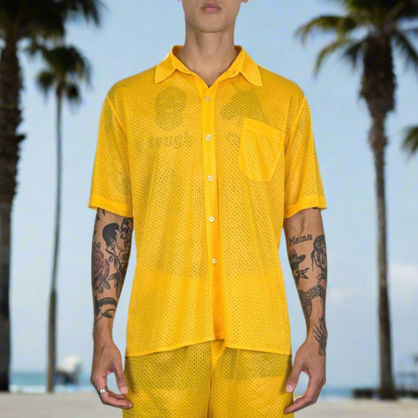 BOXXY S/S SHIRT • YELLOW MESH