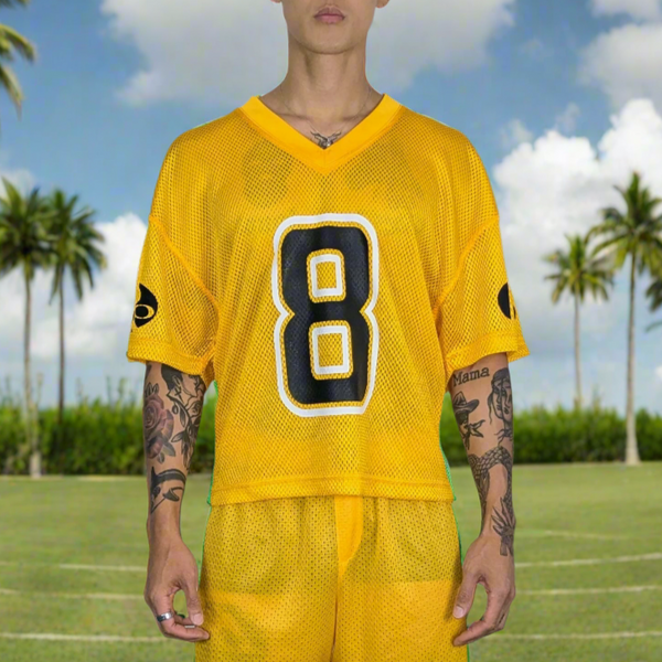FOOTBALL TEE • YELLOW MESH