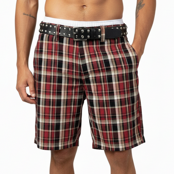 SS26 CHOLO SHORTS • RED TARTAN